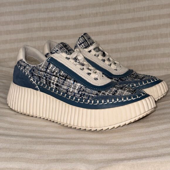 Dolce Vita Shoes - Dolce Vita Dolen Platform Tweed Sneakers Blue Womens Size 7.5